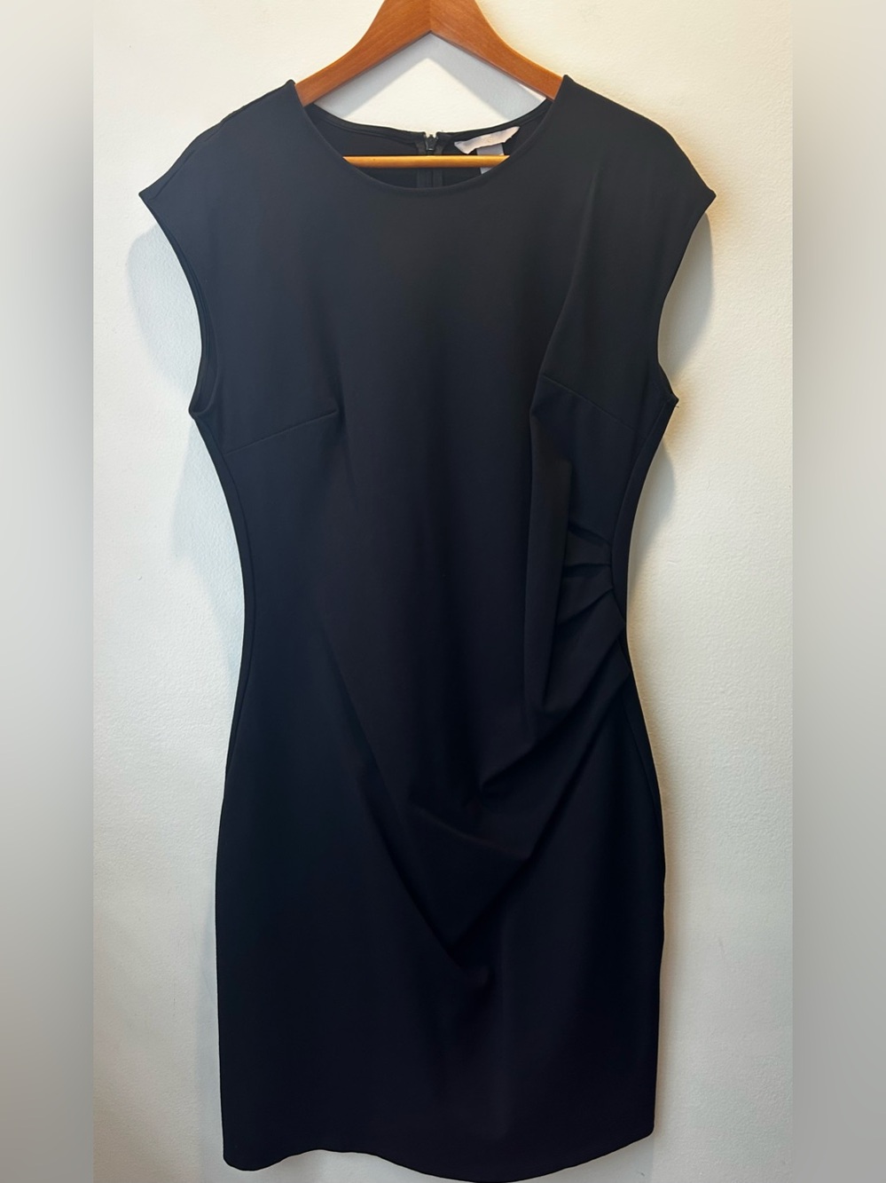 H&M Black Cap-Sleeve Midi Dress